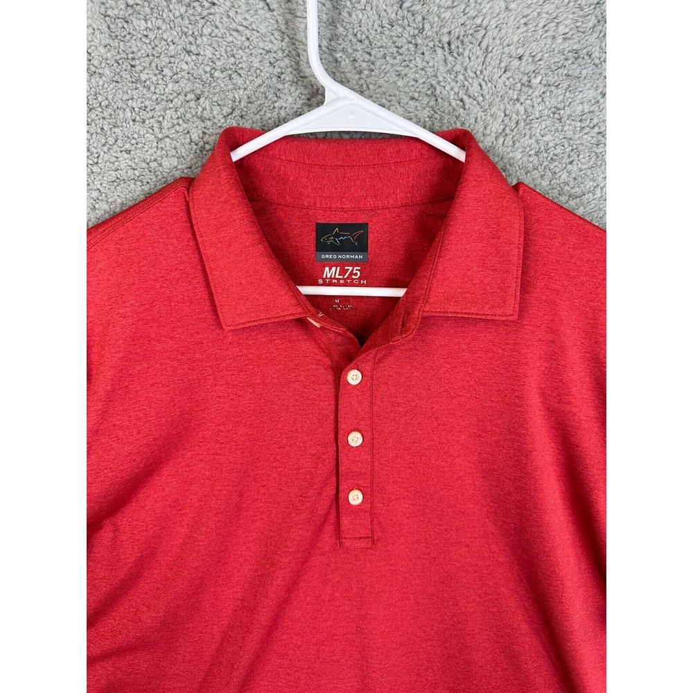 Greg Norman Polo Shirt Adult Extra Large Red Golf Performance Stretch Mens